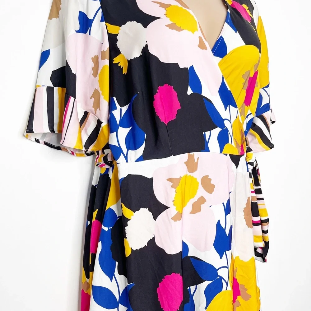 Eloquii Floral Wrap Dress Duster Plus Size 22 - Picture 10 of 13